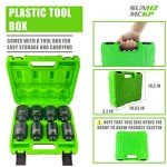 8-Piece 1/2" Drive Deep Impact Socket Set