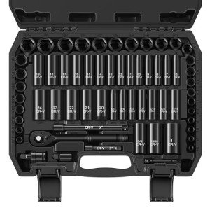 64-Piece Socket Set with Ratchet Wrench and Adapters