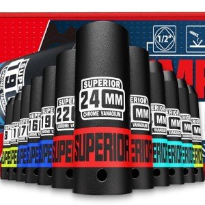 12-Piece Metric Deep Impact Socket Set