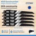 E•Werk 5-Pack Wood Reciprocating Saw Blades