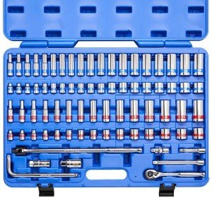 Neiko 76-Piece Mechanics Tool Ratchet and Socket Set