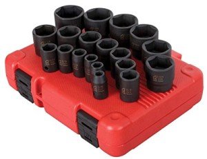 Sunex 19-Piece Impact Socket Set, 1/2 Inch Drive