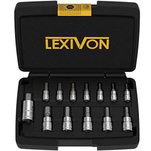 LEXIVON 13-Piece Metric Hex Bit Socket Set