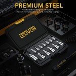 LEXIVON 13-Piece Metric Hex Bit Socket Set