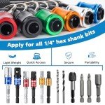 12PCS Quick-Release Hex Bit Holders for Drills
