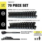 TIGHTSPOT 70pc Impact Socket Set with Extensions