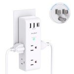 Rotating Surge Protector with USB Ports and Plugs