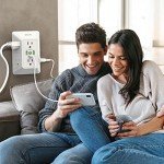 YISHU 3-Sided Surge Protector Power Strip with USB