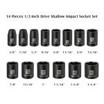 MIXPOWER 14-Piece 1/2-Inch Shallow Impact Socket Set