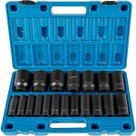 VEVOR 19-Piece 1/2" Impact Socket Set