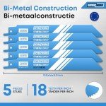 E•Werk Bi-Metal Reciprocating Saw Blades Set