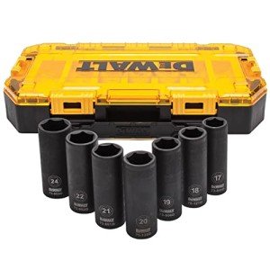 DEWALT Tough Box 7-Piece Deep Drive Socket Set