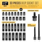 33-Piece Metric Impact Socket Set, 1/2" Drive
