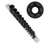 11-Piece Female Torx Socket Set with Rail