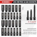 29-Piece 1/2" Drive Impact Socket Set
