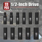 EPAuto 1/2-Inch Drive Metric Impact Socket Set
