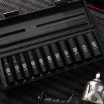 EPAuto 1/2-Inch Drive Metric Impact Socket Set
