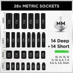56-Piece 1/4" Impact Socket Set - SAE & Metric
