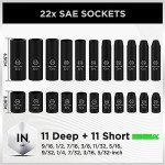 56-Piece 1/4" Impact Socket Set - SAE & Metric