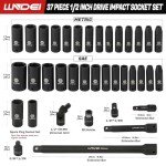 37-Piece Deep Impact Socket Set, 1/2" Drive