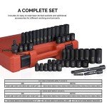 NEIKO 3/8-Inch Drive Impact Socket Set, 44 Piece