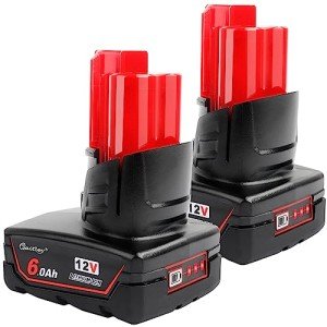 Waitley 2-Pack 12V 6A Milwaukee Replacement Batteries