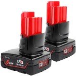 Waitley 2 Pack 12V 6A Milwaukee Battery