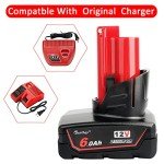 Waitley 2 Pack 12V 6A Milwaukee Battery