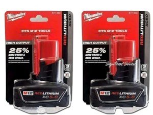 Milwaukee 12V High Output 5Ah Battery 2-Pack