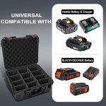 Milwaukee Battery Storage Case with Adjustable Dividers