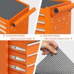7-Drawer Rolling Tool Chest with Wheels - Orange