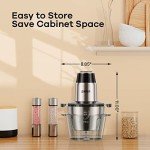 Electric Food Processor with Meat Grinder and 2 Bowls