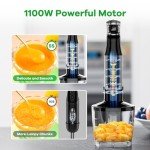 1100W Corded Handheld Immersion Blender with Accessories