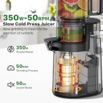 Cold Press Masticating Juicer with Wide Feed Chute