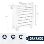 7-Drawer Rolling Tool Chest on Wheels - Orange