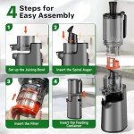 Cold Press Masticating Juicer with Wide Feed Chute