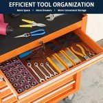 7-Drawer Rolling Tool Chest on Wheels - Orange