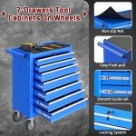 Portable 7-Drawer Rolling Tool Chest in Blue