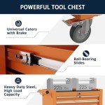 7-Drawer Rolling Tool Chest on Wheels - Orange