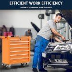 7-Drawer Rolling Tool Chest on Wheels - Orange