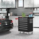 7-Drawer Rolling Tool Box with Lock and Wheels