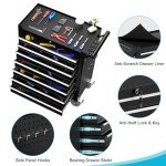 7-Drawer Rolling Tool Box with Lock and Wheels