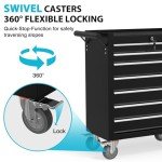 7-Drawer Rolling Tool Box with Lock and Wheels