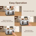 Mecity Touchscreen 4-Slice Stainless Steel Toaster