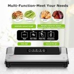 Bonsenkitchen Vacuum Sealer with 40 Bags, Silver