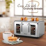 Mecity Touchscreen 4-Slice Stainless Steel Toaster