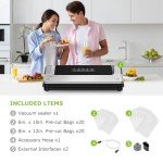 Bonsenkitchen Vacuum Sealer with 40 Bags, Silver
