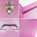 16" Portable Pink Metal Toolbox with Organizer Drawers