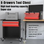 8-Drawer Rolling Tool Chest with Detachable Top