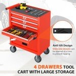 4-Drawer Rolling Tool Chest with Wheels